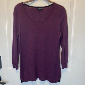 THE LIMITED Wool Blend Lightweight Scoop Neck Sweater Size S Deep Purple
